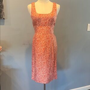 Banana Republic Orange Textured Midi Dress